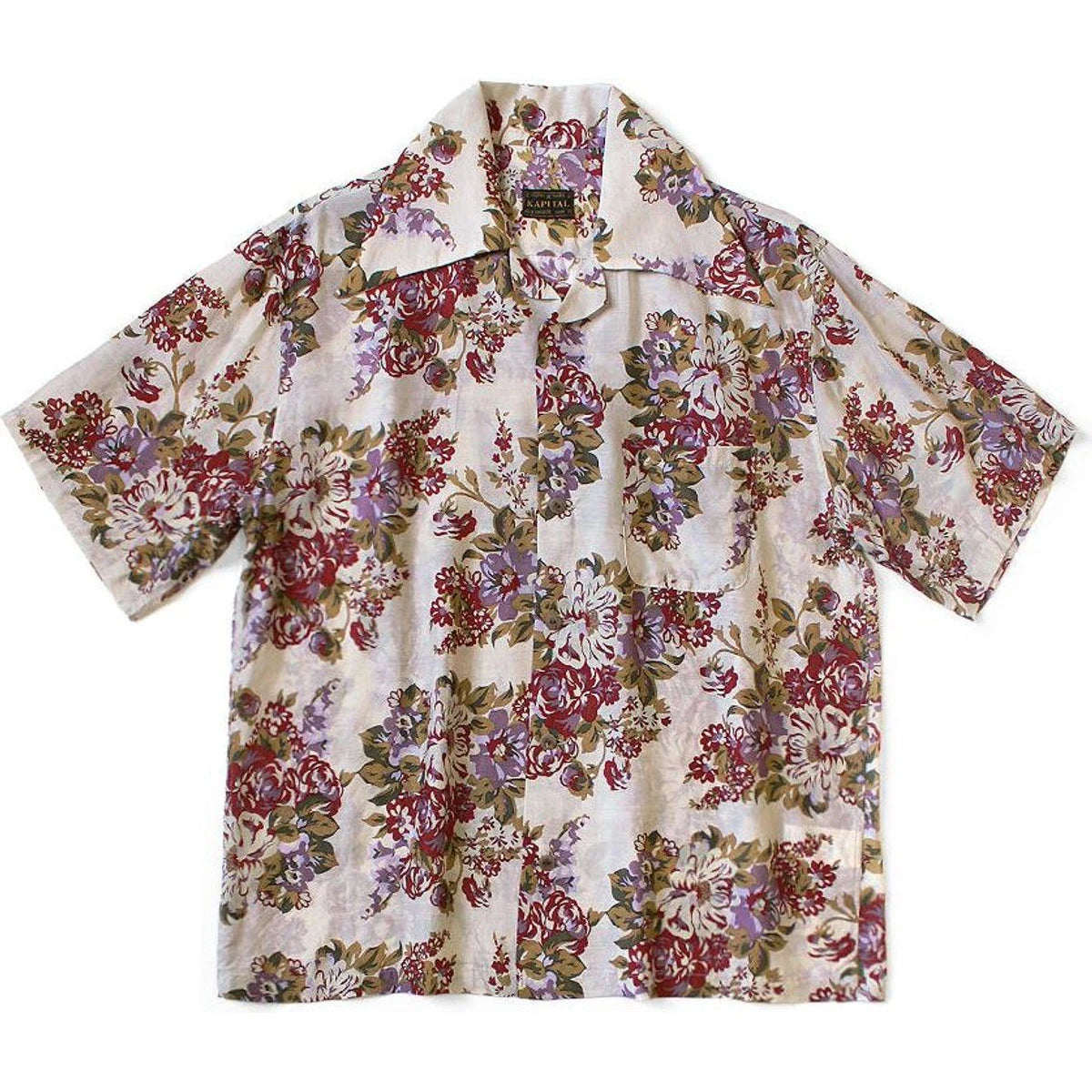 Kapital Silk Rayon Champetre Amaterasu Pattern Wrangle Collar Aloha Shirt