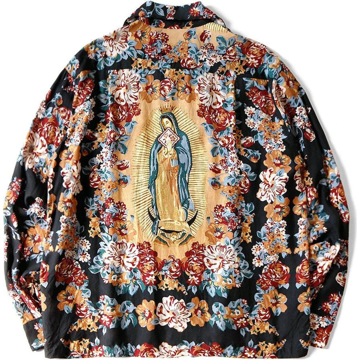 Kapital Silk Rayon Champetre Maria Pattern Drizzler Open Collar Shirt (Long Sleeves)