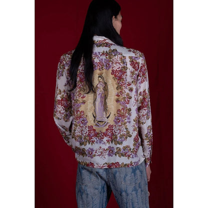 Kapital Silk Rayon Champetre Maria Pattern Drizzler Open Collar Shirt (Long Sleeves)