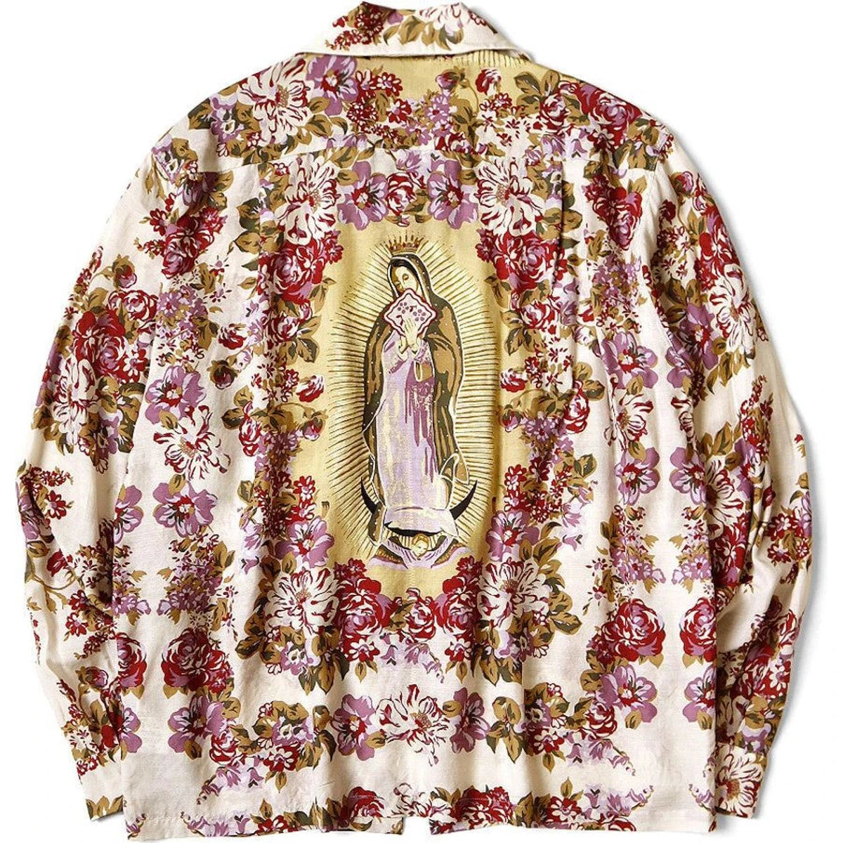Kapital Silk Rayon Champetre Maria Pattern Drizzler Open Collar Shirt (Long Sleeves)