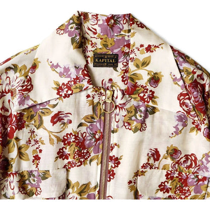 Kapital Silk Rayon Champetre Maria Pattern Drizzler Open Collar Shirt (Long Sleeves)