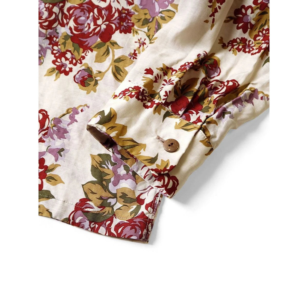 Kapital Silk Rayon Champetre Maria Pattern Drizzler Open Collar Shirt (Long Sleeves)