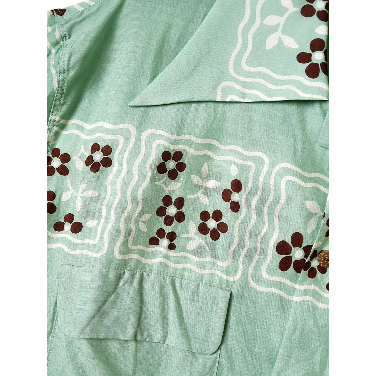 Kapital Silk Rayon Cookie Pattern Rangle Collar Aloha Shirt