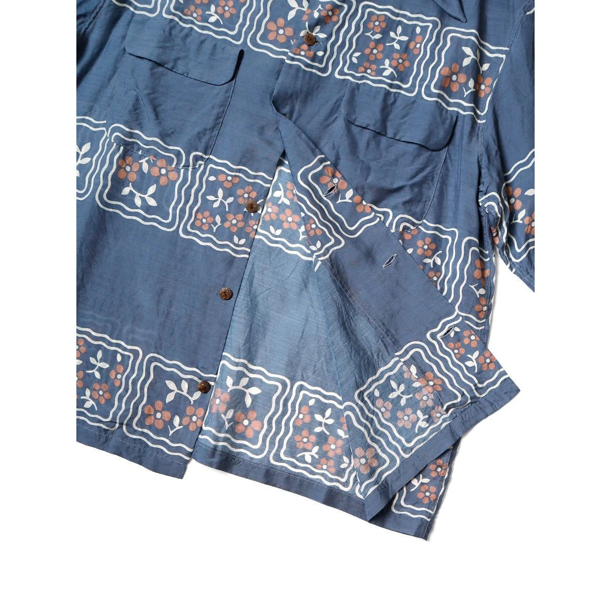 Kapital Silk Rayon Cookie Pattern Rangle Collar Aloha Shirt