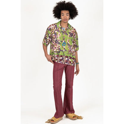 Kapital Silk Rayon Cotton Floral Pattern Wind Pen Aloha Shirt