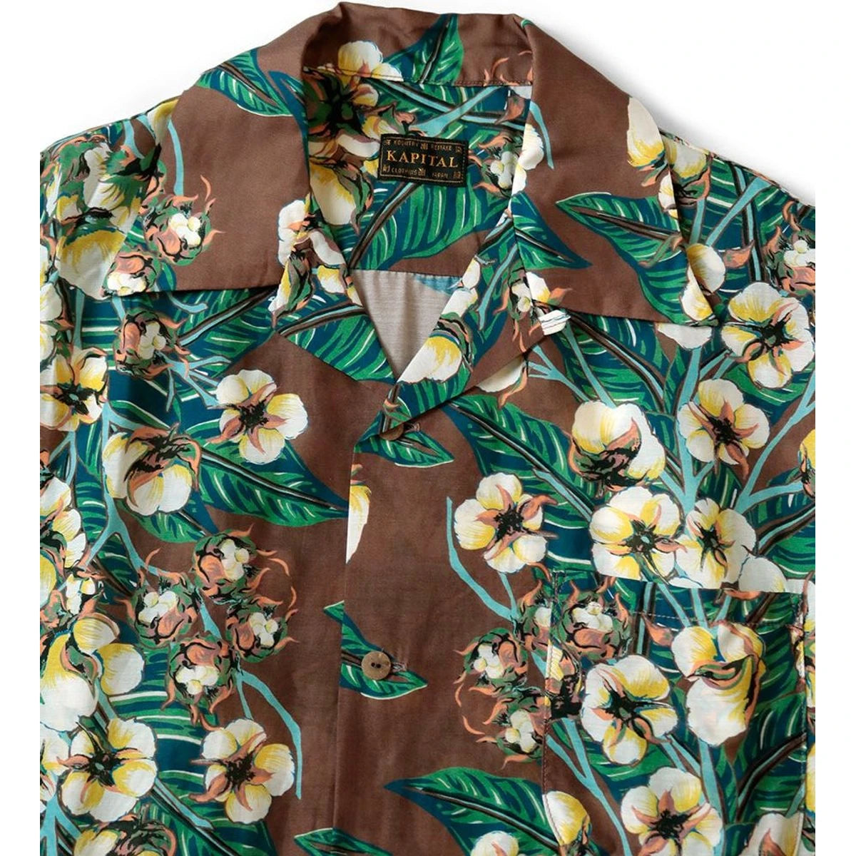 Kapital Silk Rayon Cotton Floral Pattern Wind Pen Aloha Shirt