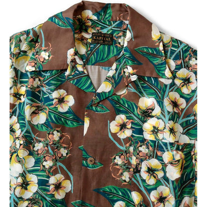 Kapital Silk Rayon Cotton Floral Pattern Wind Pen Aloha Shirt