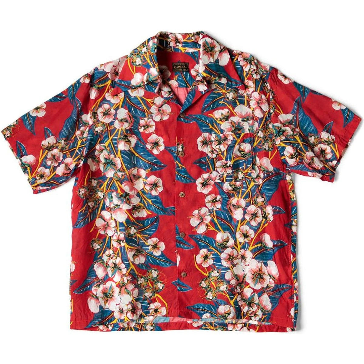 Kapital Silk Rayon Cotton Flower Pattern Wrangle Collar Aloha Shirt