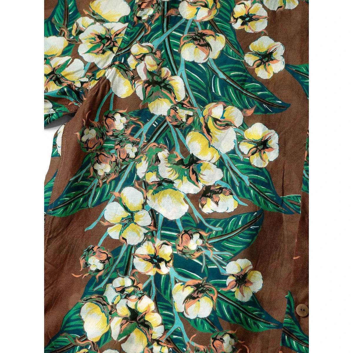 Kapital Silk Rayon Cotton Flower Pattern Wrangle Collar Aloha Shirt
