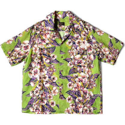 Kapital Silk Rayon Cotton Flower Pattern Wrangle Collar Aloha Shirt