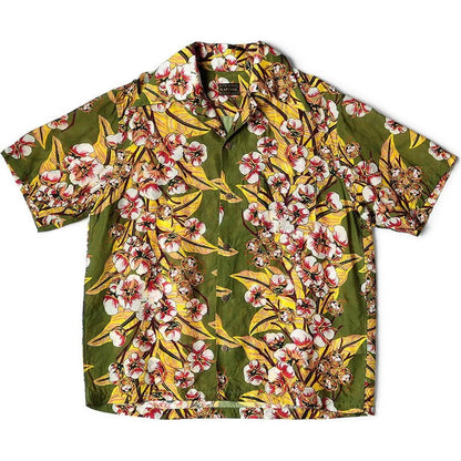 Kapital Silk Rayon Cotton Flower Pattern Wrangle Collar Aloha Shirt