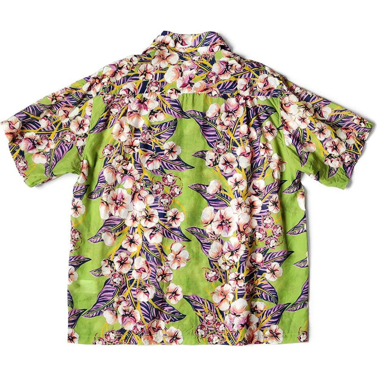 Kapital Silk Rayon Cotton Flower Pattern Wrangle Collar Aloha Shirt