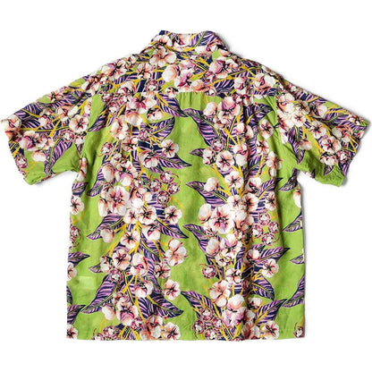 Kapital Silk Rayon Cotton Flower Pattern Wrangle Collar Aloha Shirt