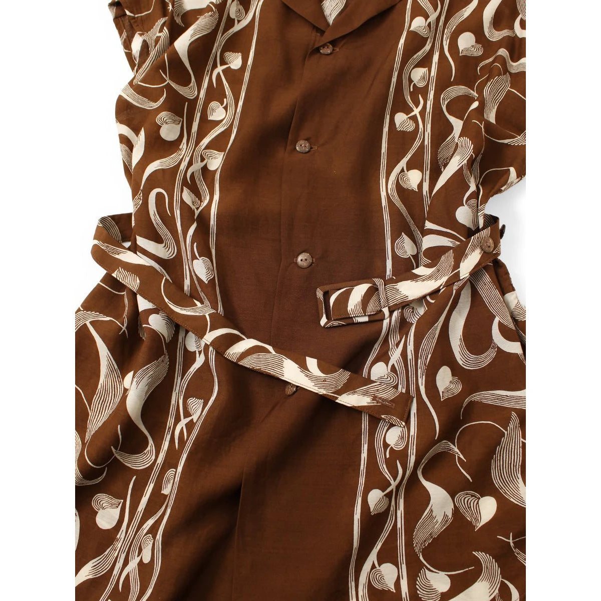 Kapital Silk Rayon Okura Pattern French Sleeve Open Collar Shirt