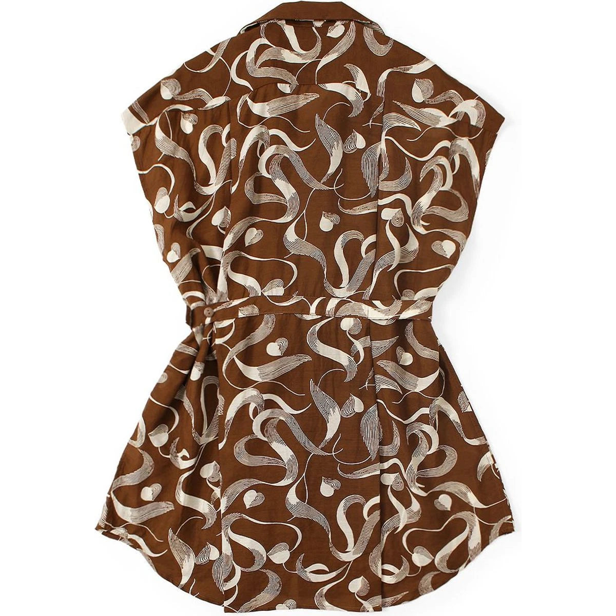 Kapital Silk Rayon Okura Pattern French Sleeve Open Collar Shirt