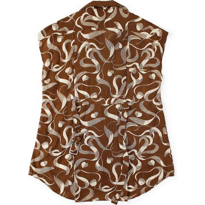 Kapital Silk Rayon Okura Pattern French Sleeve Open Collar Shirt