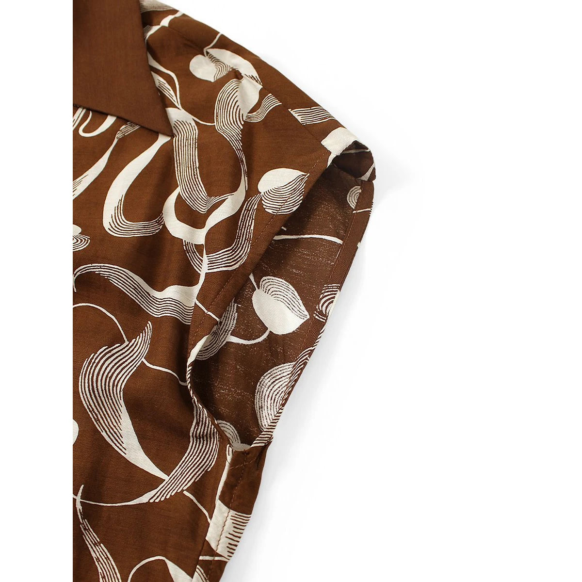 Kapital Silk Rayon Okura Pattern French Sleeve Open Collar Shirt