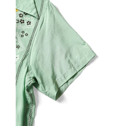 Kapital Silk Rayon Peckish Rainbowy Pattern Rangle Collar Cuba Shirt (Short Sleeves)l`s