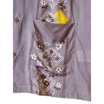 Kapital Silk Rayon Peckish Rainbowy Pattern Wrangle Collar Cuban Shirt (Short Sleeve)
