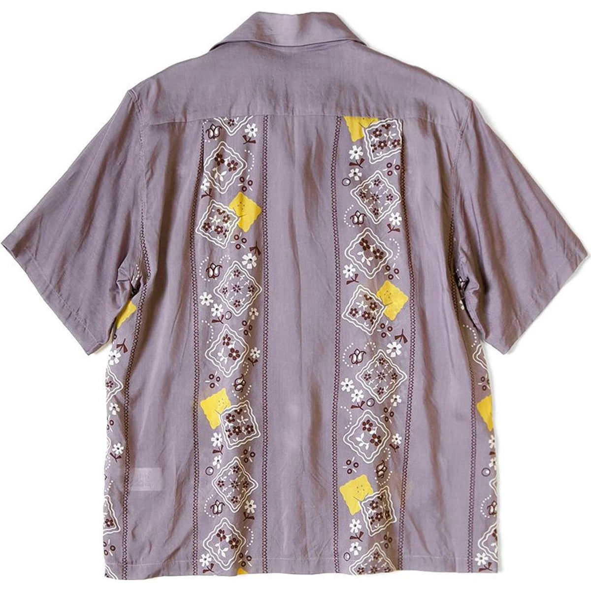 Kapital Silk Rayon Peckish Rainbowy Pattern Wrangle Collar Cuban Shirt (Short Sleeve)