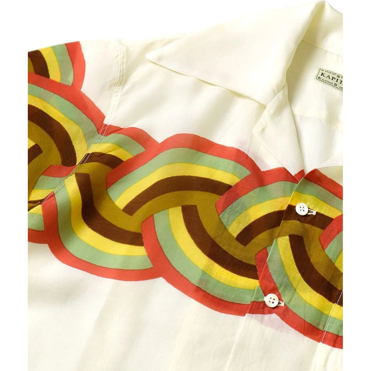 Kapital Silk Rayon Rainbow Pt Rangle Collar Aloha Shirt