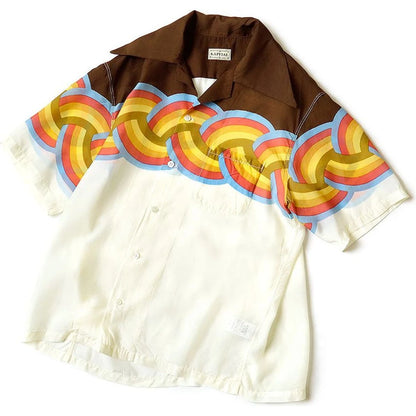 Kapital Silk Rayon Rainbow Pt Rangle Collar Aloha Shirt