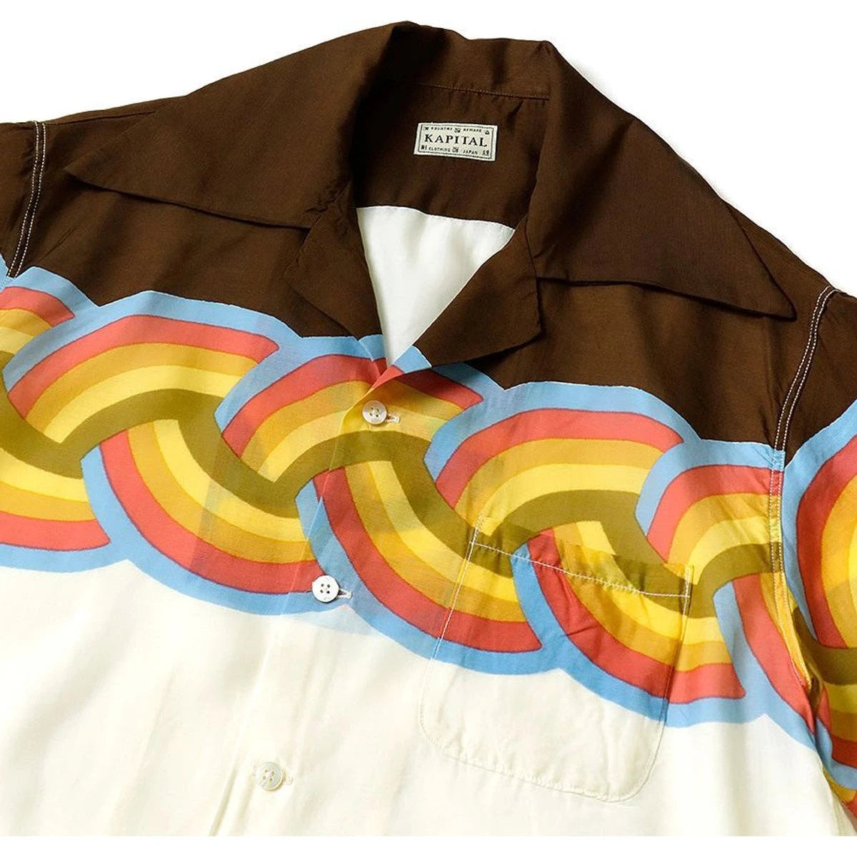 Kapital Silk Rayon Rainbow Pt Rangle Collar Aloha Shirt