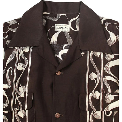 Kapital Silk Rayon Okura Pattern Short Sleeve Open Necked Shirt