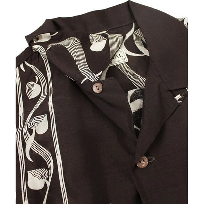 Kapital Silk Rayon Okura Pattern Short Sleeve Open Necked Shirt