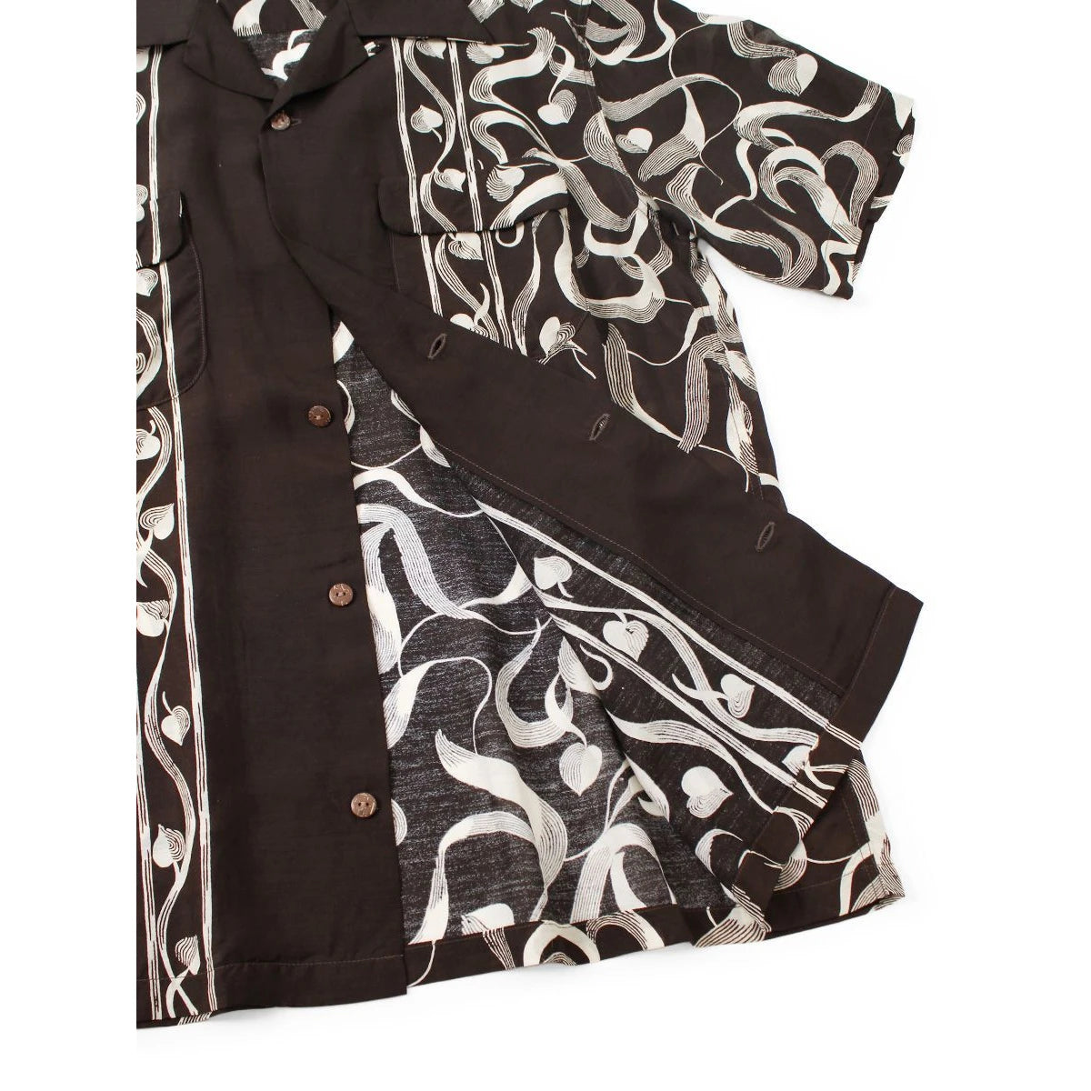 Kapital Silk Rayon Okura Pattern Short Sleeve Open Necked Shirt