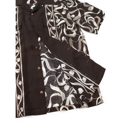 Kapital Silk Rayon Okura Pattern Short Sleeve Open Necked Shirt