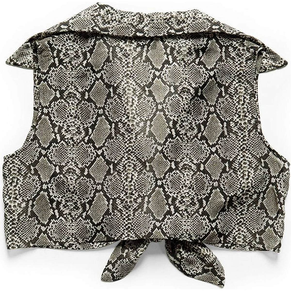 Kapital Silk Rayon Snake Print Rangle Collar Sleeveless Bolero