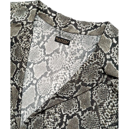 Kapital Silk Rayon Snake Print Rangle Collar Sleeveless Bolero
