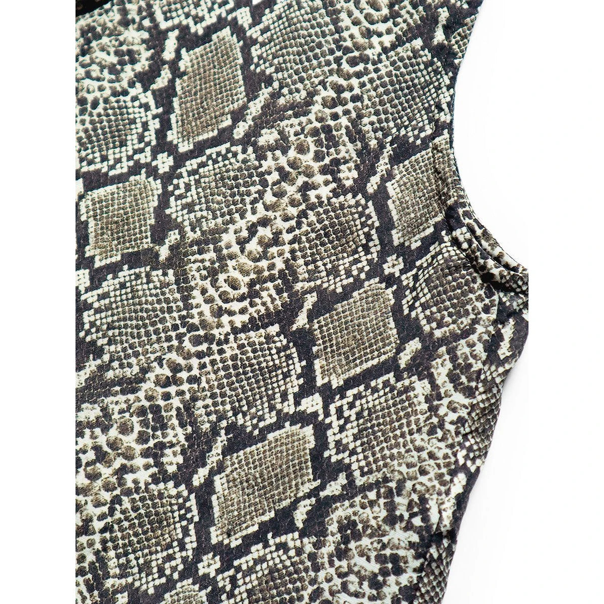 Kapital Silk Rayon Snake Print Rangle Collar Sleeveless Bolero