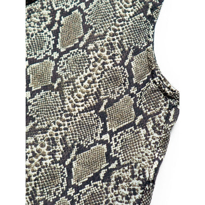 Kapital Silk Rayon Snake Print Rangle Collar Sleeveless Bolero