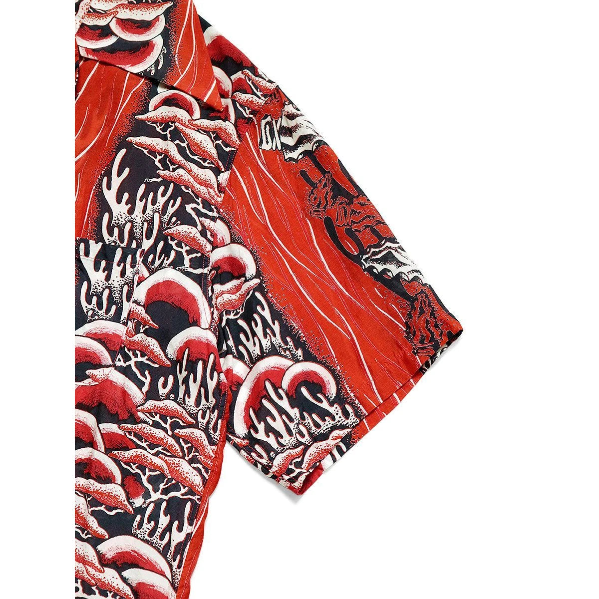 Kapital Silk Rayon Souffle Arrowhead Pt Rangle Collar Aloha Shirt