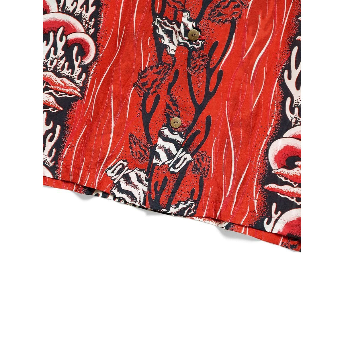 Kapital Silk Rayon Souffle Arrowhead Pt Rangle Collar Aloha Shirt
