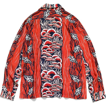 Kapital Silk Rayon Souffle Arrowhead Pt Rangle Collar Open Collar Shirt