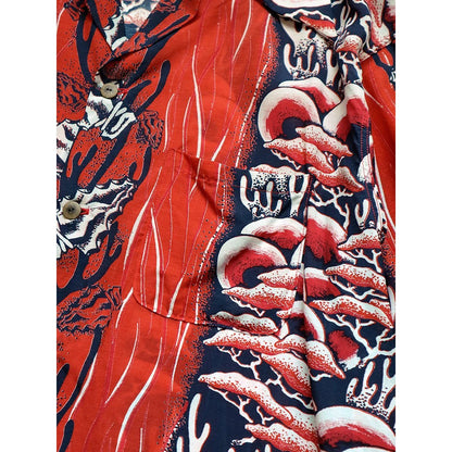 Kapital Silk Rayon Souffle Arrowhead Pt Rangle Collar Open Collar Shirt