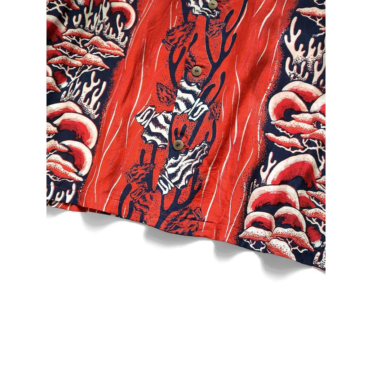 Kapital Silk Rayon Souffle Arrowhead Pt Rangle Collar Open Collar Shirt