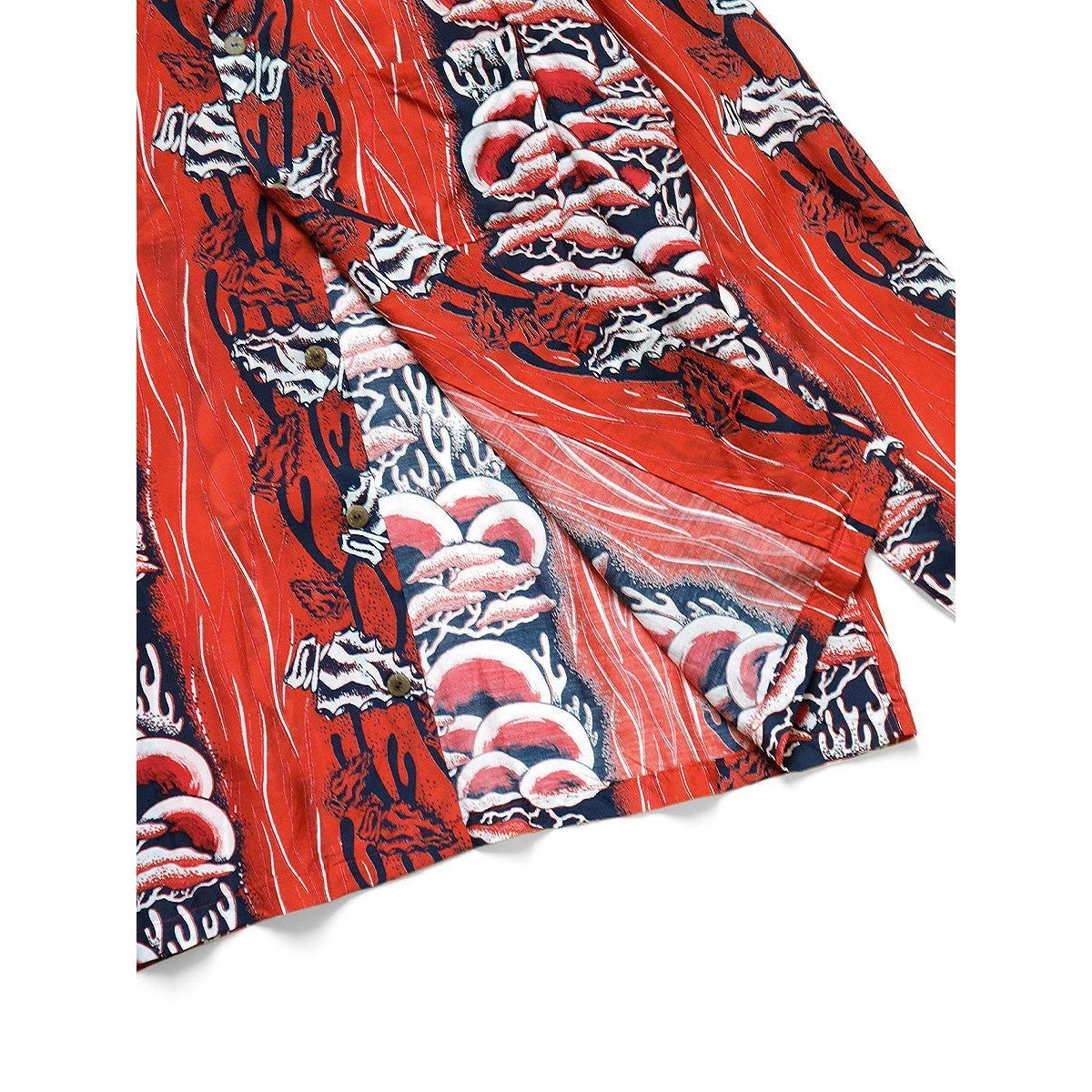Kapital Silk Rayon Souffle Arrowhead Pt Rangle Collar Open Collar Shirt