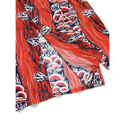 Kapital Silk Rayon Souffle Arrowhead Pt Rangle Collar Open Collar Shirt