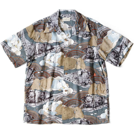 Kapital Silk Rayon Tibe-Lympic Train Print Aloha Shirt
