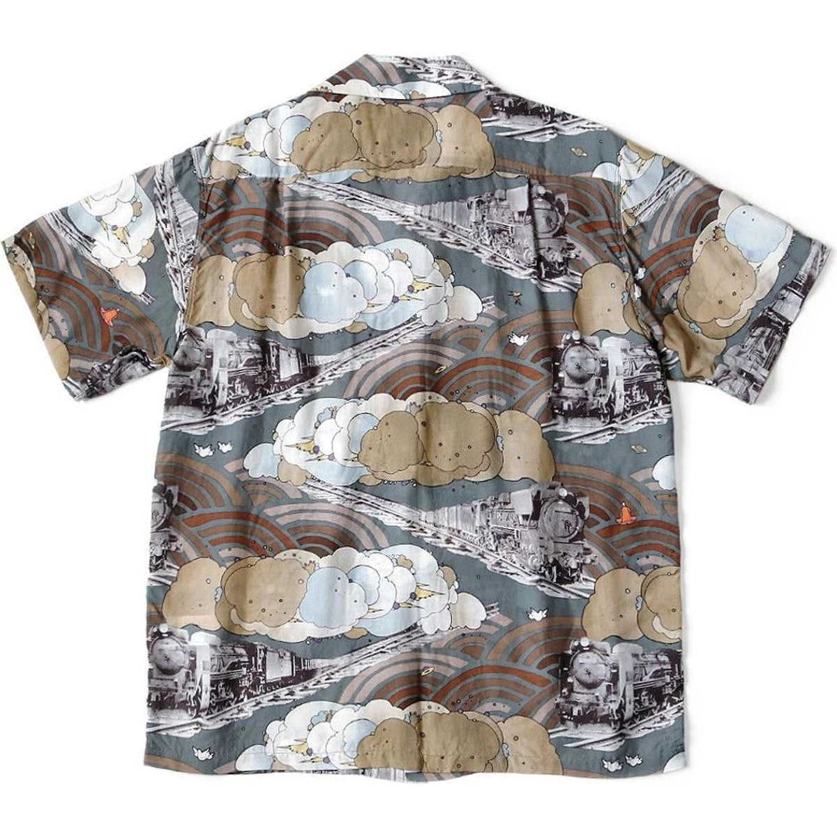 Kapital Silk Rayon Tibe-Lympic Train Print Aloha Shirt