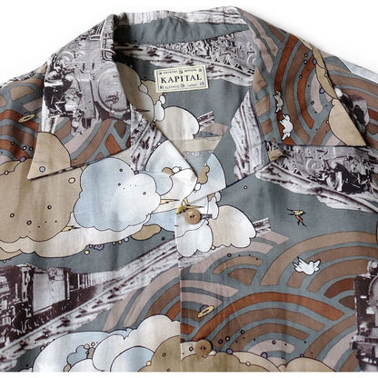 Kapital Silk Rayon Tibe-Lympic Train Print Aloha Shirt