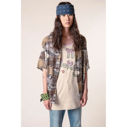 Kapital Silk Rayon Tibe-Lympic Train Print Aloha Shirt