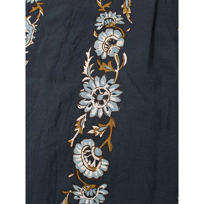 Kapital Silk Rayon Toggle Long Sleeve Open Collar Shirt (Maile Print)