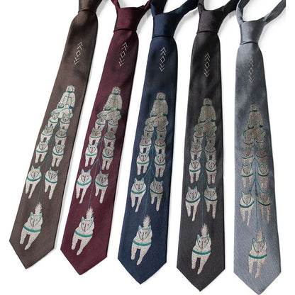 Kapital Silk Twill Dog-Team Neck Tie
