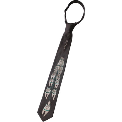 Kapital Silk Twill Dog-Team Neck Tie