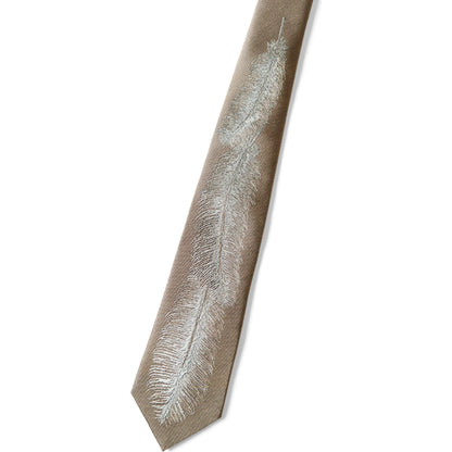 Kapital Silk Twill Feather Necktie